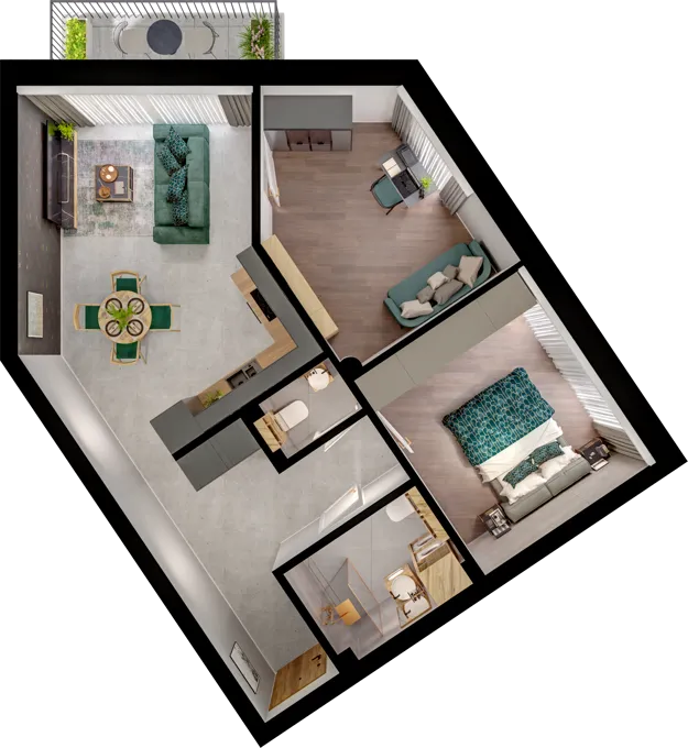 Rzut apartamentu nr 1