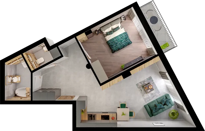 Rzut apartamentu nr 12