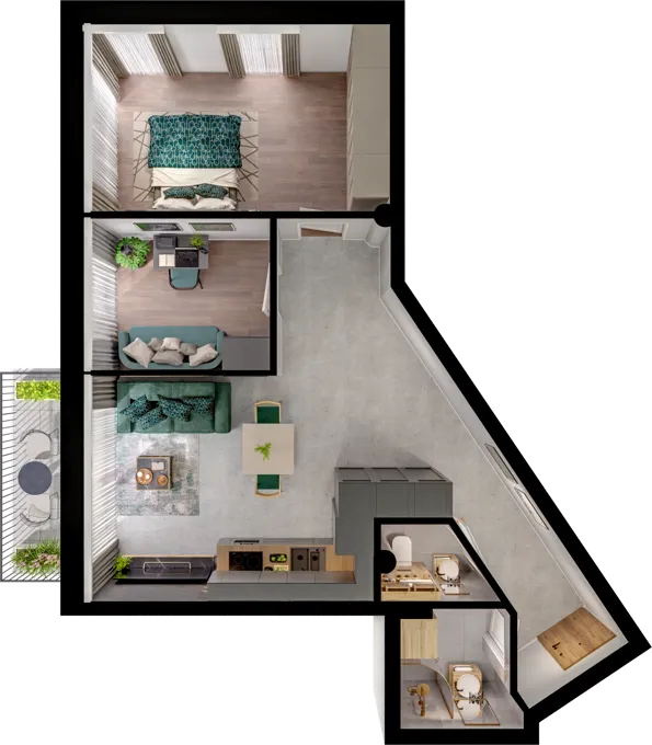 Rzut apartamentu nr 14