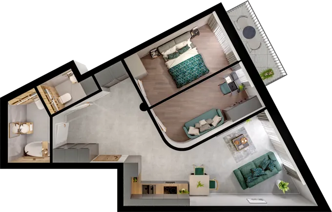 Rzut apartamentu nr 18