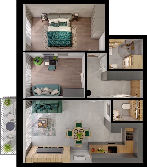 Rzut apartamentu nr 21