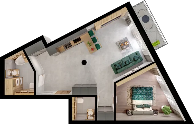 Rzut apartamentu nr 6